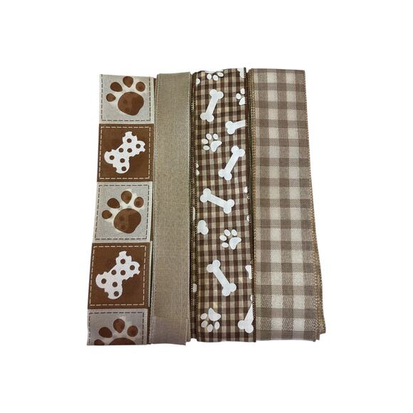 Welcome to the Doghouse DIY Pet Wreath Making Kit, Plaid Sign Ribbon Bundle Set - Picture 5 of 5